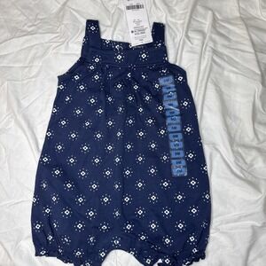 💙 Navy Blue Eyelet Baby Girl Romper NWT | 9M Summer Essential